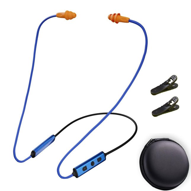 Ear Plugs Bluetooth Headphones for Work, Neckband Wireless Earbuds, Noise Reduction In-Ear Earphones with Mic and Contro
