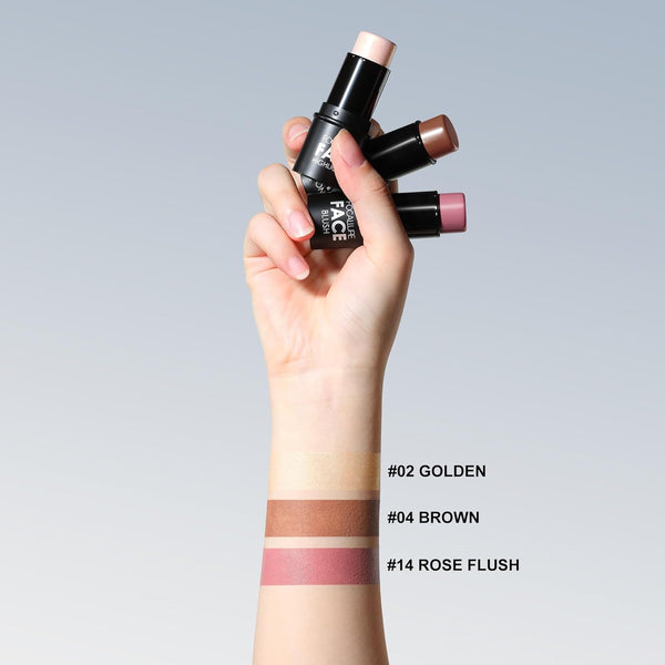 FOCALLURE 3 Pcs Cream Contour Sticks,Shades with Highlighter & Bronzer & Blush,Non-greasy Long-wear Face Contouring Pen,Easy to Sculpt the Face