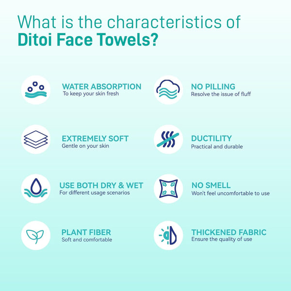 Face Towels, 10"Ã12" Disposable Face Towel, Face Towelettes XL, Ultra Soft Makeup Remover Dry Wipes, Thick Face Towel for Sensitive Skin, 50 Count