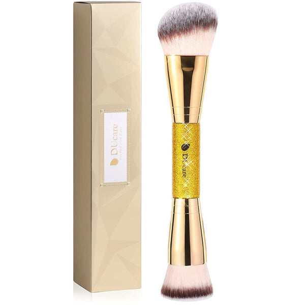 Ducare Foundation Brush Contour Bronzer Makeup Brush Double Ended Self Tanner Brush Sculpting Brush for Blending Liquid Powder Concealer Cream