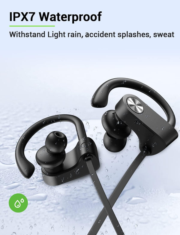 Stiive Bluetooth Headphones, 5.3 Wireless Sports Earbuds IPX7 Waterproof with Mic, Stereo Sweatproof In-Ear Earphones, Noise Cancelling Headsets