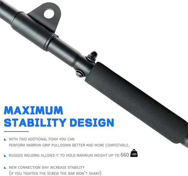 39.4'' Lat Pull down Bar with Swivel, Non-Slip Lat Pulldown Attachments for Cable Machine LAT Pull down Machine, Lat Pulldown Bar Cable Machine