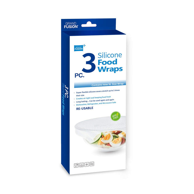 Grand Fusion Microwave-Safe Silicone Food Wrap, Flexible and Reusable Wraps for Food, BPA-Free and Long-Lasting Food Wra