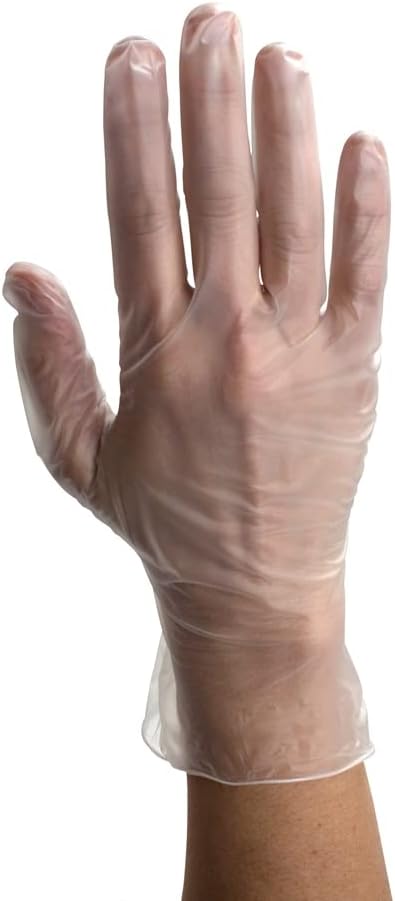 Personal Touch Disposable Vinyl Gloves Medium Size| Heavy Duty | Non Sterile | Powder Free | Latex Free Rubber |Food Safe