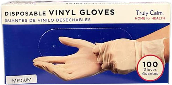 Personal Touch Disposable Vinyl Gloves Medium Size| Heavy Duty | Non Sterile | Powder Free | Latex Free Rubber |Food Safe