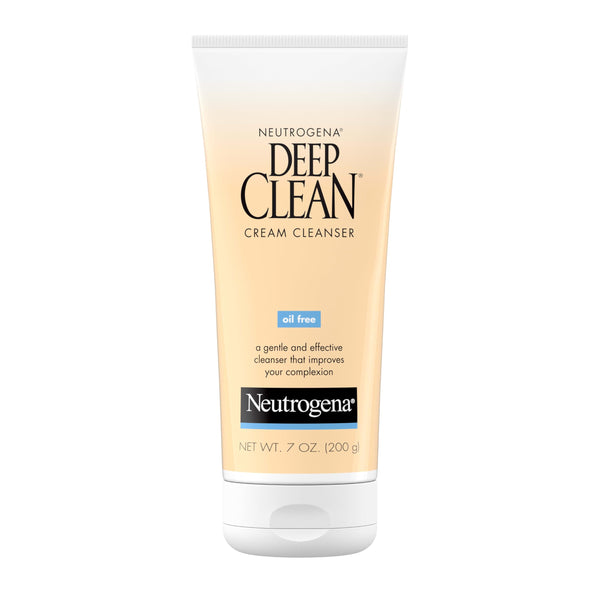Neutrogena Deep Clean Daily Facial Cream Cleanser with Beta Hydroxy Acid to Remove Dirt, Oil & Makeup, Alcohol-Free, Oil-Free & Non-Comedogenic, 7