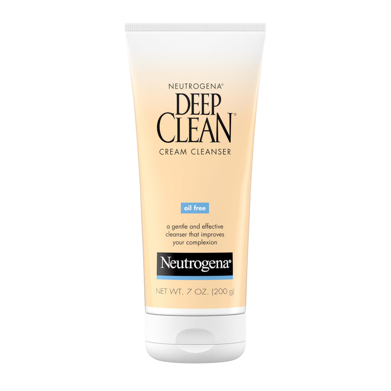 Neutrogena Deep Clean Daily Facial Cream Cleanser with Beta Hydroxy Acid to Remove Dirt, Oil & Makeup, Alcohol-Free, Oil-Free & Non-Comedogenic, 7