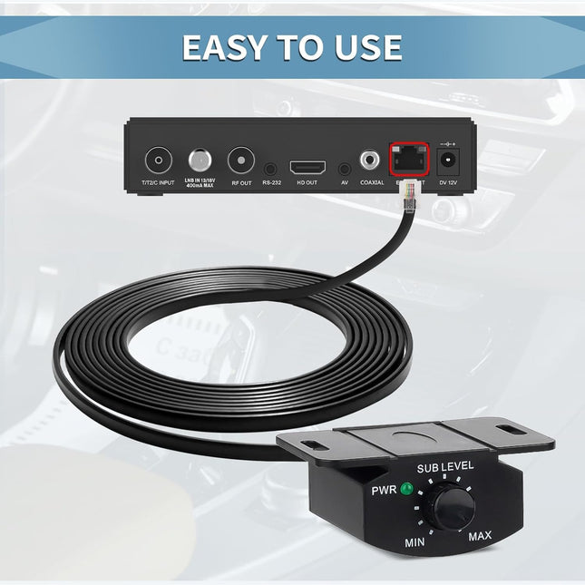 Universal Bass Control Knob, 3.5M/11.48Ft Bass Volume Knob with Extension Cable for Car Amplifier
