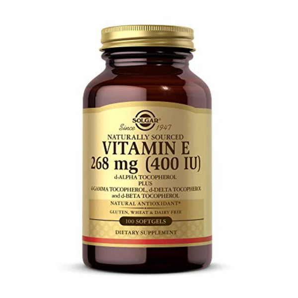 Solgar Vitamin E 268 MG (400 IU) (D-Alpha Tocopherol & Mixed Tocopherols), 100 Softgels - Supports Immune System & Skin Nutrition - Natural
