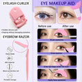 33PCS Makeup Foundation Brushes Tool Set with Sponges, Eyelash Curlers, Powder Puffs, Silicone Washing Bowls, Eye Aids, Nano Spray Bottles,