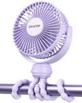 Gaiatop Mini Electric Fan with 360 Rotation, 5.5Mm Gaps, Rechargeable Battery, 3 Speeds, Purple