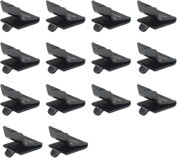Adjustable Steel Pilaster Shelf Clip Support, Shelving Bracket Clips for Metal and Wood Shelves (14, Black)