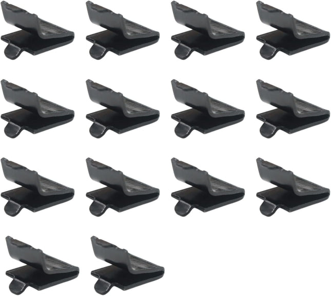 Adjustable Steel Pilaster Shelf Clip Support, Shelving Bracket Clips for Metal and Wood Shelves (14, Black)