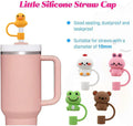 Straw Cover Cap for Stanley Cup,Silicone Straw Topper Compatible with 30&40 Oz Tumbler with Handle,10Mm 0.4In Dust-Proof Reusable Straw Tips Lids