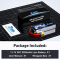 Zeee 3S Lipo Battery 5200Mah 50C 11.1V RC Batteries with XT60 Connector Soft Case for RC Airplane Helicopter Plane Quadcopter RC Car Truck Boat