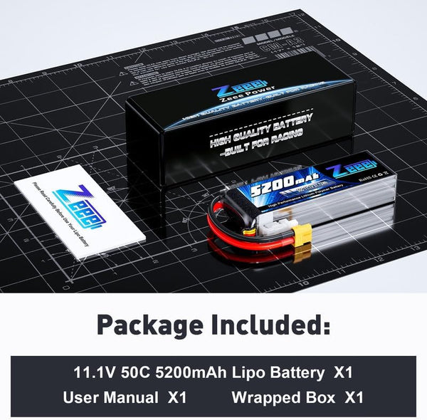 Zeee 3S Lipo Battery 5200Mah 50C 11.1V RC Batteries with XT60 Connector Soft Case for RC Airplane Helicopter Plane Quadcopter RC Car Truck Boat