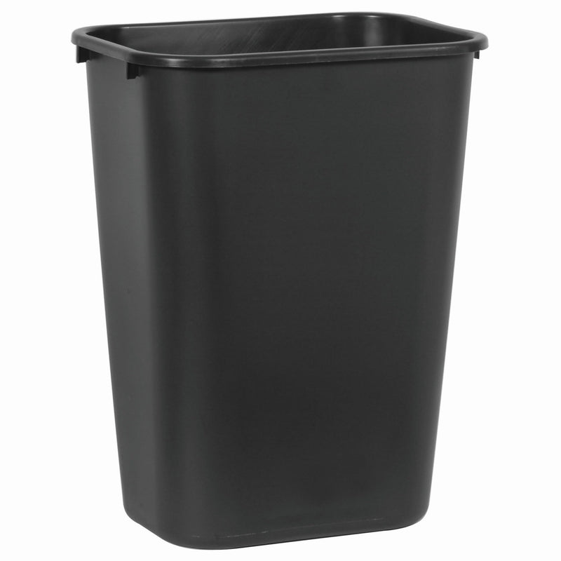 Rubbermaid Commercial Products Deskside Wastebasket/Trash Can, 10.25-Gallon/41-Quart, Black, Plastic, Garbage Can for Home/Office, Fits under