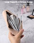 FERYES Large Travel Makeup Brush Holder, Magnetic Anti-Fall Out Silicon Portable Cosmetic Face Brushes Holder, Soft and Sleek Makeup Tools