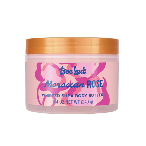 Tree Hut Moroccan Rose Whipped Shea Body Butter, 8.4Oz, Lightweight, Long-Lasting, Hydrating Moisturizer with Natural Shea Butter for Nourishing