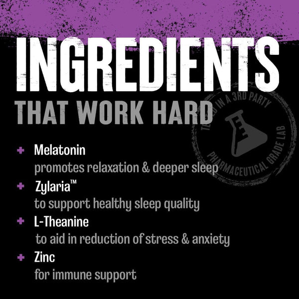 Animal PM - Sleep Aid for Adults Non-Habit Forming Relaxation Enhancer and Mood Support with Melatonin, L-Theanine, Zylaria, Zinc, Magnesium,