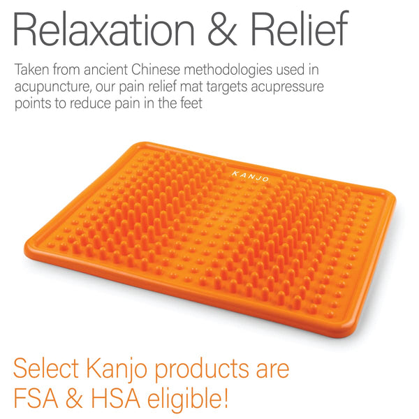 Kanjo FSA HSA Eligible Acupressure Foot Pain Relief Mat | Pressure Point Foot Massager for Plantar Fasciitis, Heel Pain & Arch Pain Relief | for