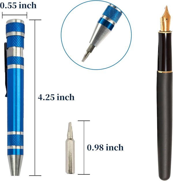 SWATOM 8 in 1 Mini Screwdriver Set Small Screwdrivers Pen Magnetic Repair Tools EDC Compact Precision Gadgets for Computer Eyeglasses Daily Home
