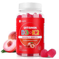 D3 K2 Vitamin 9000 IU Supplement Gummies for Women Adult Muscle Teeth Immune Support Sugar Free 90 Counts, Peach Flavor