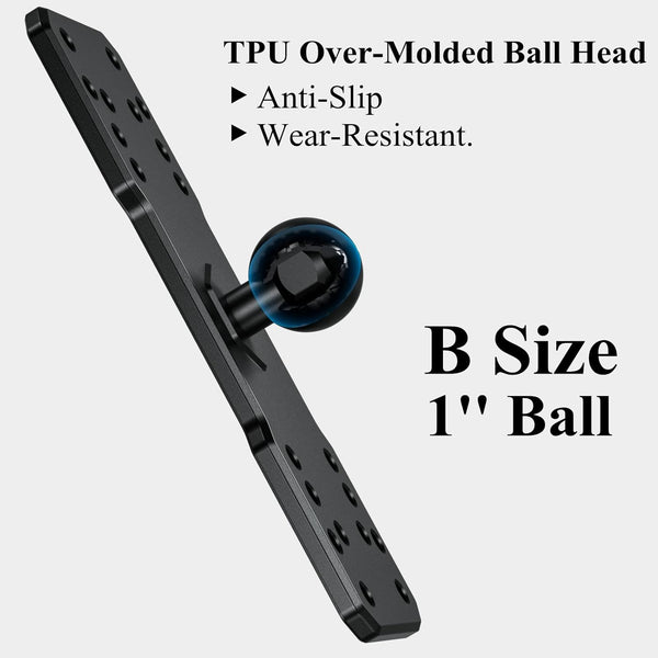 BRCOVAN 1'' Ball Fish Finder Mount, Aluminum Alloy Universal Marine Electronic Plate, Fit for RAM Mounts B Size 1 Inch Ball Double Socket Arm, Fit