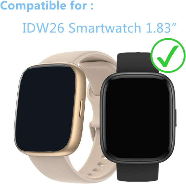 Screen Protector for IDW25 / IDW26 Smart Watch 1.83" (6 Pack) Clear TPU Soft Film, Compatible for KEEPONFIT, TOOBUR IDW28 Smartwatch 1.85 Screen