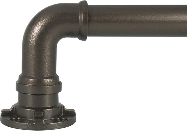 Decopolitan Industrial Wrap around Telescoping Curtain Rod Set, 72-144", Bronze