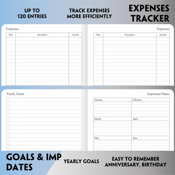 2025-2026 Planner - Weekly and Monthly Planner, July 2025 - June 2026, Holidays, Contacts and Notes Pages, Vegan Leather Cover, Elastic Closure,