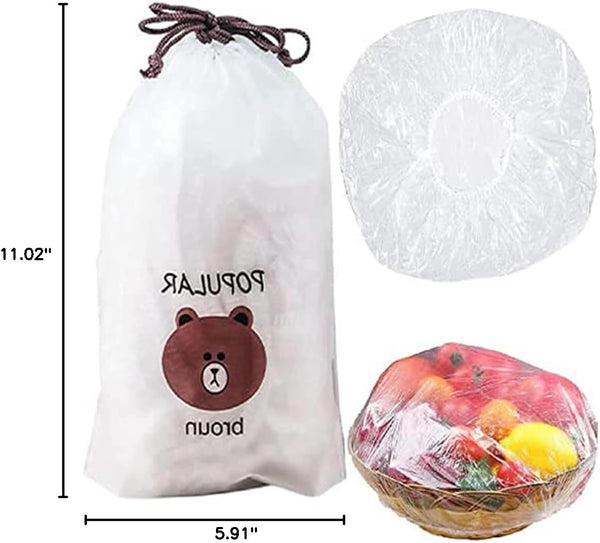 UPGRADED Thickened-Fresh Keeping Bags, Stretch Plastic Wrap Bowl Cover, Reusable Plastic Wrap for Food, Universal Kitchen Wrap Fresh Keeping Bags
