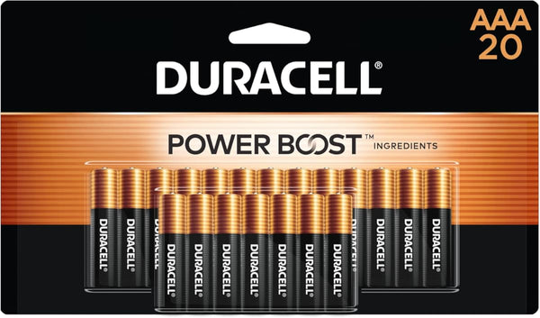 Duracell Coppertop AAA Batteries with Power Boost Ingredients, 20 Count Pack Triple a Battery with Long-Lasting Power, Alkaline AAA Battery for