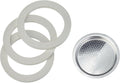 Bialetti Spare Parts, Includes 3 Gaskets and 1 Plate, Compatible with Moka Express, Fiammetta, Break, Happy, Dama, Moka Melody, Alpina, Moka Timer