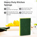 SCRUBIT Heavy Duty Scrub Sponges - Dishwashing Sponge along with a Tough Scouring Pad - Ideal for Cleaning Kitchen, Dishes, Bathroom - Yellow - 24