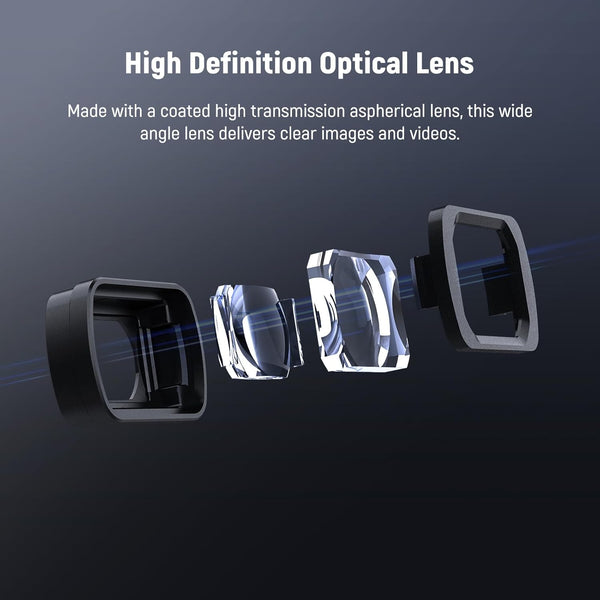 NEEWER 0.75X Wide Angle Lens Compatible with DJI OSMO Pocket 3 Creator Combo Accessories, Expanded FOV of 108Â°, Magnetic Coated Aspherical Action