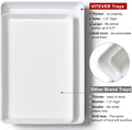 6 Pack, 16" X 11" Large White Serving Trays Set - Reusable Plastic Serving Platters for Cookie, Appetizer, Charcuterie, Snack, Dessert, Party Food