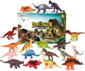 Kids Dinosaur Figures Toys, 7 Inch 12 Pack Jumbo Plastic Dinosaur Playset, STEM Educational Realistic Dinosaurs Figurine for Boys Girls Toddlers
