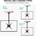 WALI TV Ceiling Mount Adjustable Bracket Fits Most LED, LCD, OLED and Plasma Flat Screen Display 26 to 65 Inch, up to 110 Lbs, Mounting Holes