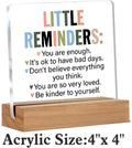 Inspirational Motivational Gifts Employee Appreciation Gifts Little Reminders You Are Enough Clear Desk Decorative Sign Acrylic Sign with Wooden