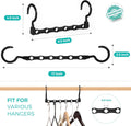 HOUSE DAY Space Saving Hangers 10 Pack, Black Magic Multi Organizer, Closet Storage System Space Saver, Collapsible Hangers for Clothes