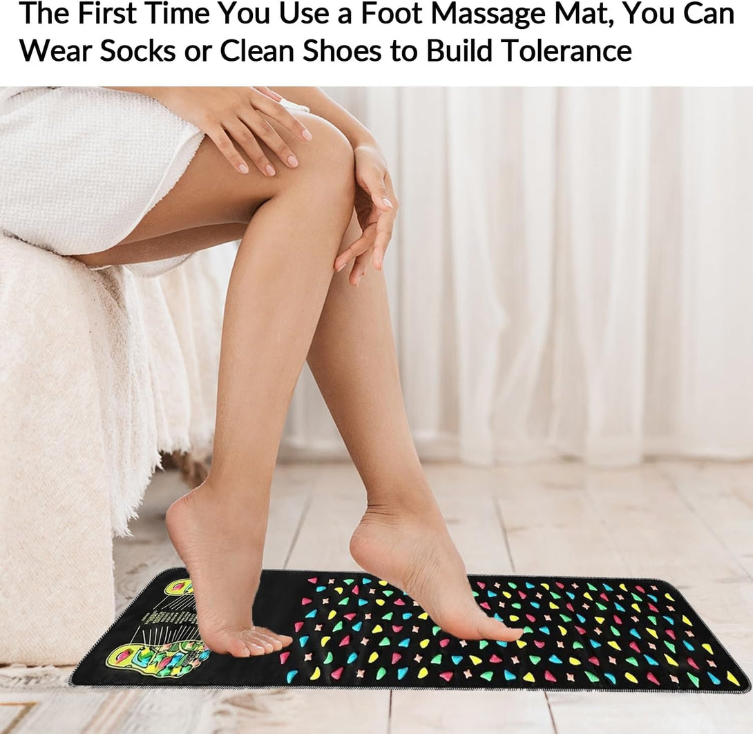 Foot Massage Mat Reflexology Walk Stone Road Foot Massage Acupoint Mat for Acupressure Relaxes Relieves Body Foot Leg Pain and Fatigue
