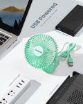 Gaiatop USB Desk Fan, 3 Speeds Strong Airflow, 5.5 Inch Portable 90Â° Rotate Quiet Cooling, Small Personal Table Fans for Bedroom Home Office