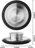 Tifanso Kitchen Sink Drain Stopper Cover, 2PCS Stainless Steel Garbage Disposal Stopper 3.34 Inch Drain Plug, Fits Standard Kitchen Sink Size of
