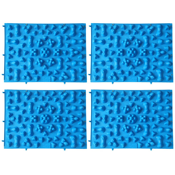 Reflexology Foot Mat Acupressure Pad Relief for Feet 4Pcs Foot Massage Plate Blood Circulation TPE Material