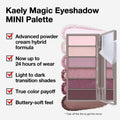 Kaely 6 Colors Mini Rose Gold Pink Eye Shadow Palette Makeup, Neutral Matte Shimmer Eyeshadow Palette for Older Women Highly Pigmented Waterproof,