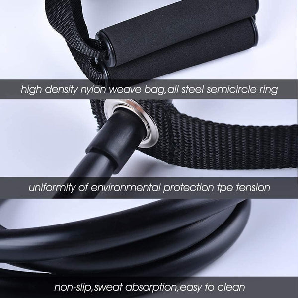 Resistance Exercise Band with Handles, Workout Band Weight Band for Physical Therapy,Strength Training Home Gym Fitness,With Door Anchor & Storage