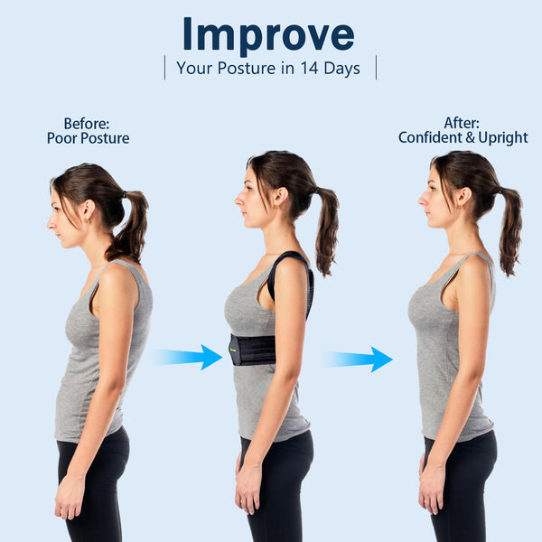 Mercase Posture Corrector for Men & Women, Adjustable Back Brace for Upper Back & Shoulder Support, Pain Relief & Better Posture, Extra Large