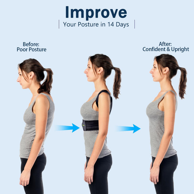 Mercase Posture Corrector for Men & Women, Adjustable Back Brace for Upper Back & Shoulder Support, Pain Relief & Better