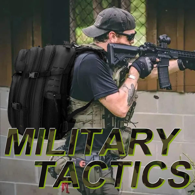 50L Military Tactical Backpack for Men,Water Resistant Day Backpack Molle Army 3 Days Assault Pack Bug Out Bag,Heavy Dut